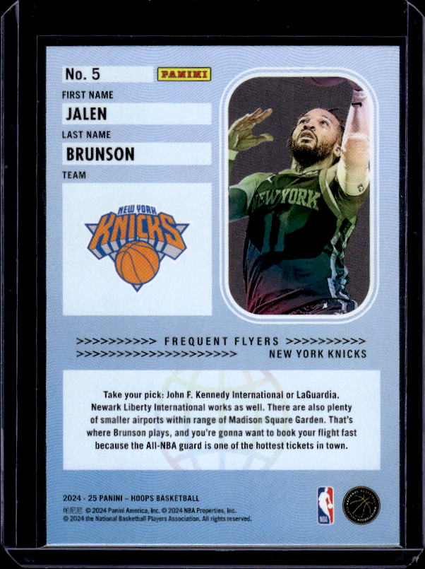 2024-25 Hoops Winter #5 Jalen Brunson Frequent Flyers