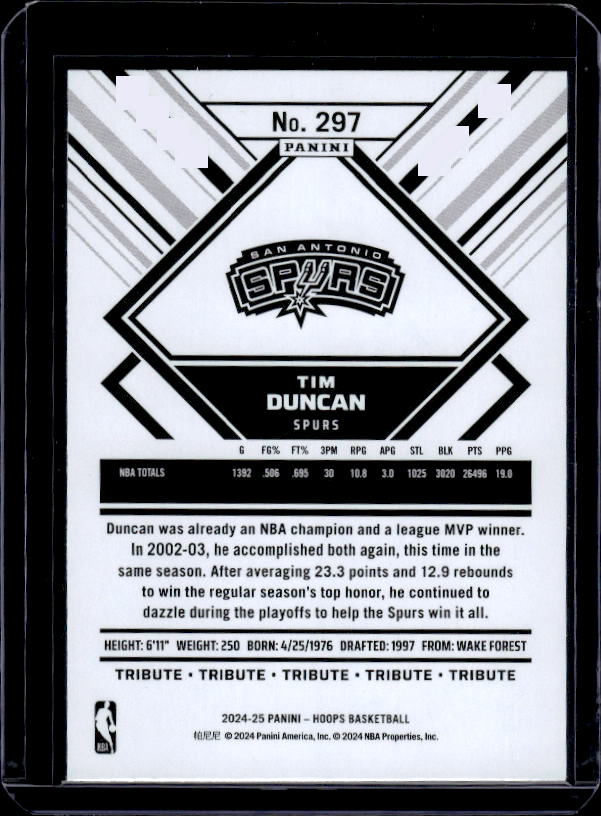 2024-25 Hoops #297 Tim Duncan