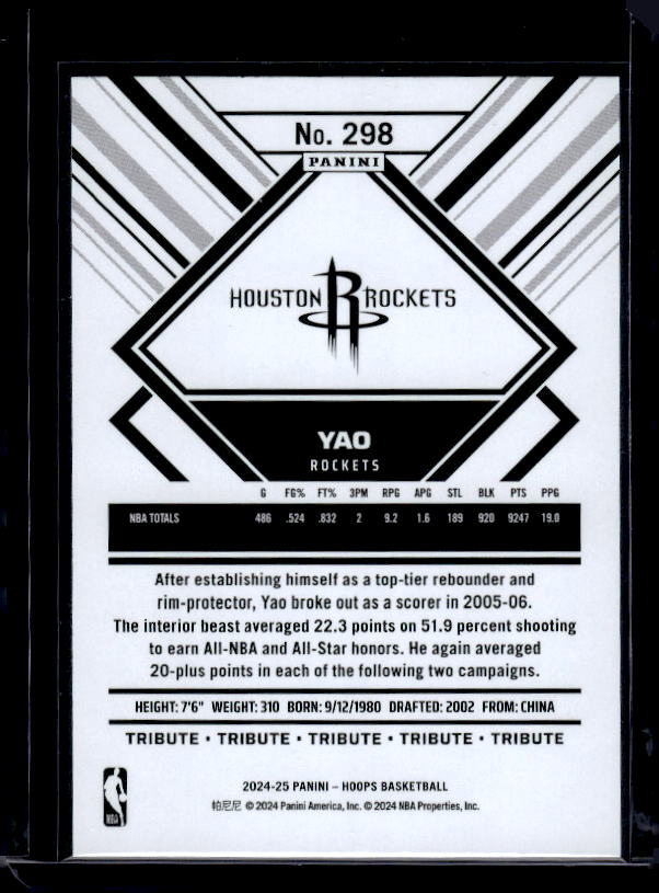 2024-25 Hoops #298 Yao Ming