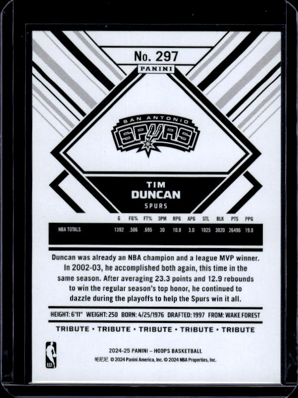 2024-25 Hoops #297 Tim Duncan