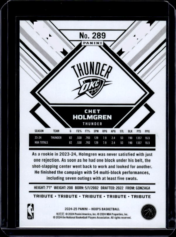 2024-25 Hoops #289 Chet Holmgren