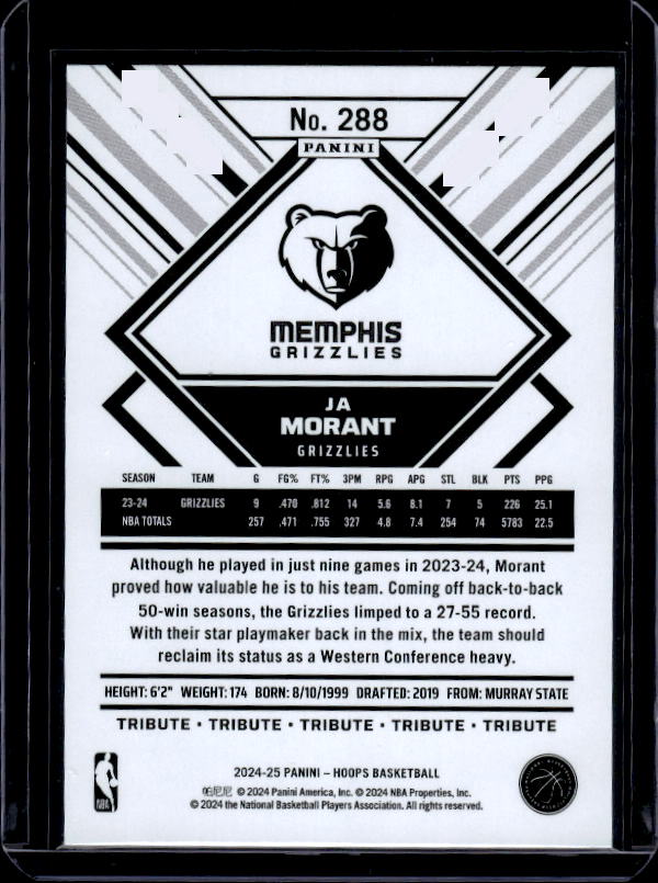2024-25 Hoops #288 Ja Morant