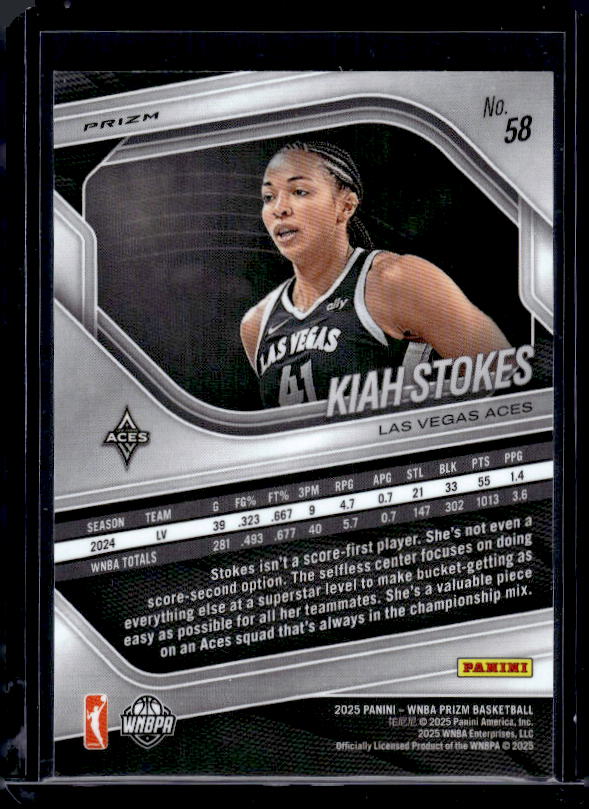 2025 Panini Prizm WNBA #58 Kiah Stokes Blue Velocity Prizms