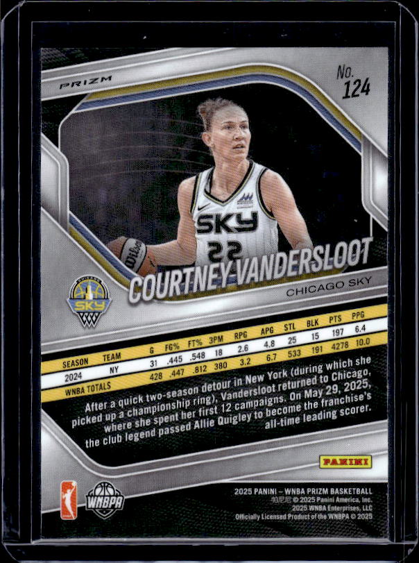 2025 Panini Prizm WNBA #124 Courtney Vandersloot Ice Prizms
