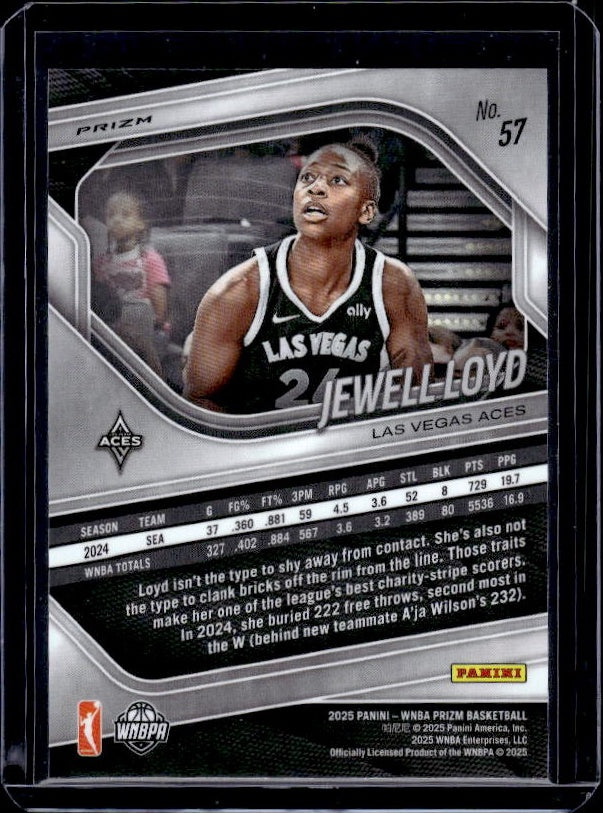 2025 Panini Prizm WNBA #57 Jewell Loyd Ice Prizms