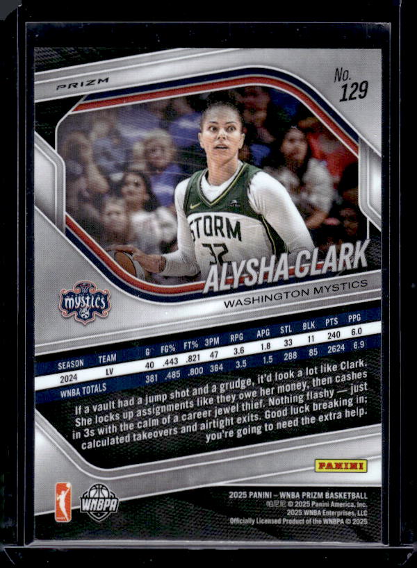 2025 Panini Prizm WNBA #129 Alysha Clark Ice Prizms
