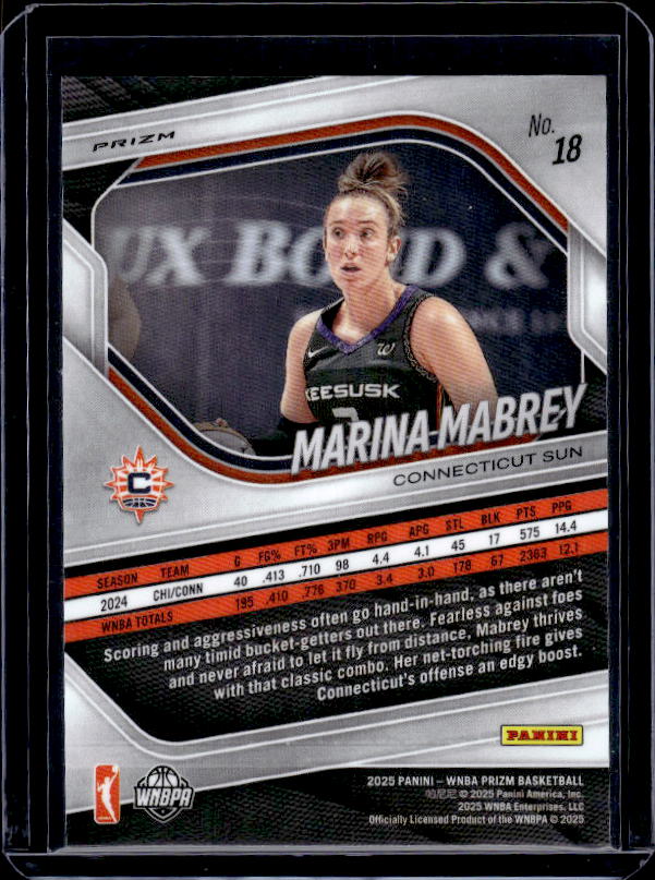 2025 Panini Prizm WNBA #18 Marina Mabrey Silver Prizms