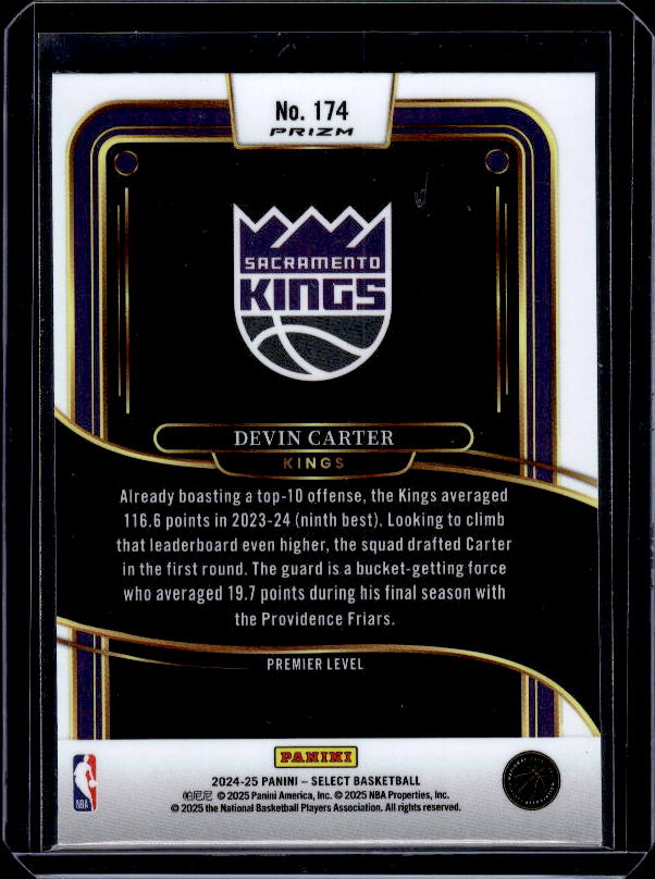 2024-25 Panini Select #174 Devin Carter Tectonic Prizm