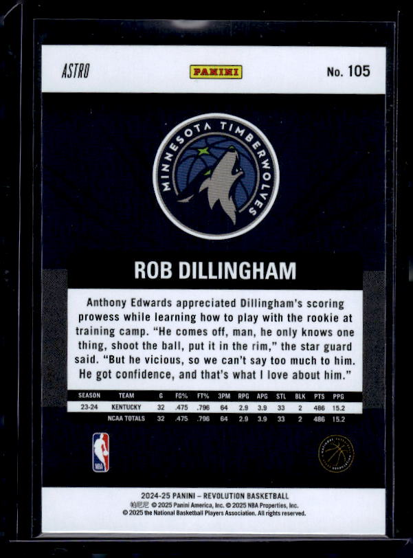2024-25 Panini Revolution #105 Rob Dillingham Astro