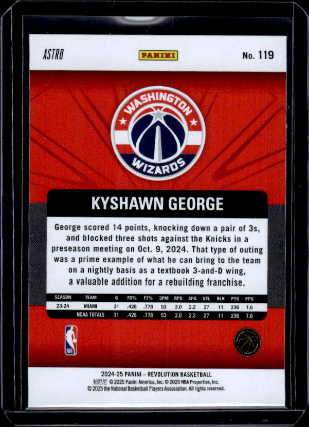 2024-25 Panini Revolution #119 Kyshawn George Astro