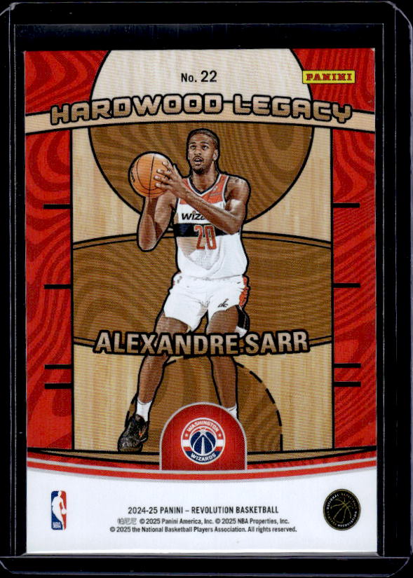 2024-25 Panini Revolution #22 Alexandre Sarr Hardwood Legacy