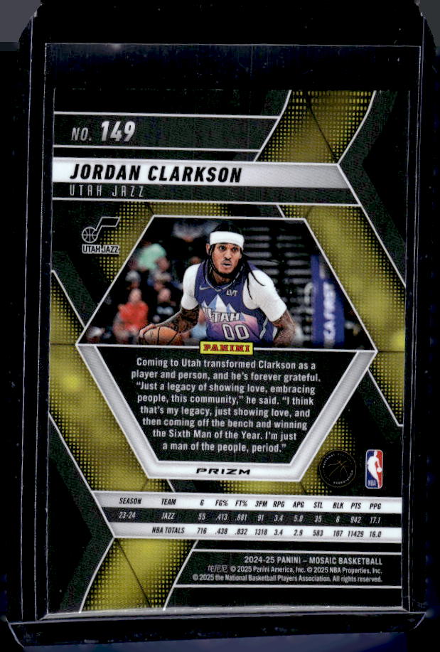 2024-25 Panini Mosaic #149 Jordan Clarkson Green Mosaic