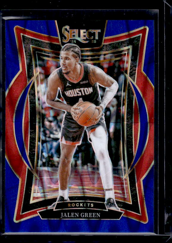 2024-25 Panini Select #47 Jalen Green Blue Cracked Ice Prizm