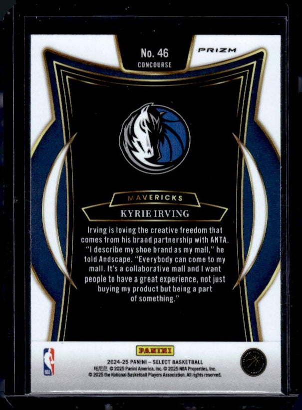 2024-25 Panini Select #46 Kyrie Irving Blue Prizm
