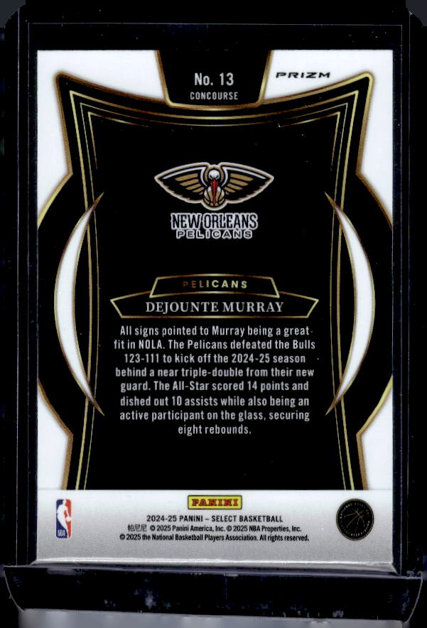 2024-25 Panini Select #13 Dejounte Murray Red Cracked Ice Prizm