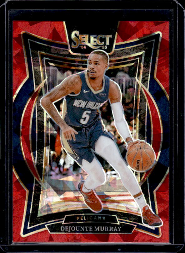 2024-25 Panini Select #13 Dejounte Murray Red Cracked Ice Prizm
