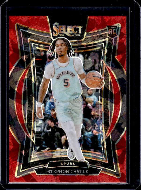 2024-25 Panini Select #72 Stephon Castle Red Cracked Ice Prizm