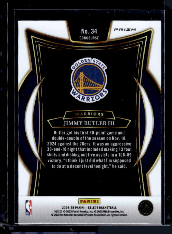 2024-25 Panini Select #34 Jimmy Butler III Red Cracked Ice Prizm