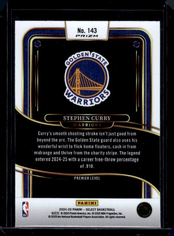 2024-25 Panini Select #143 Stephen Curry Red Cracked Ice Prizm