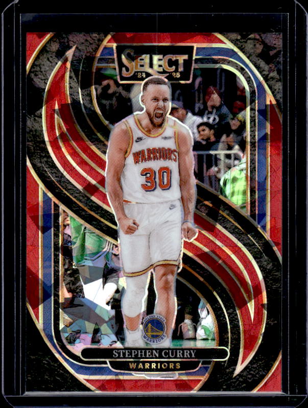 2024-25 Panini Select #143 Stephen Curry Red Cracked Ice Prizm