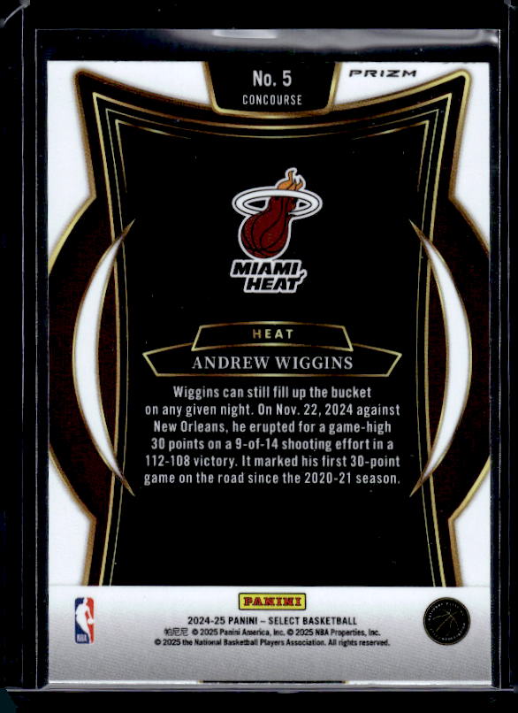 2024-25 Panini Select #5 Andrew Wiggins Tectonic Prizm