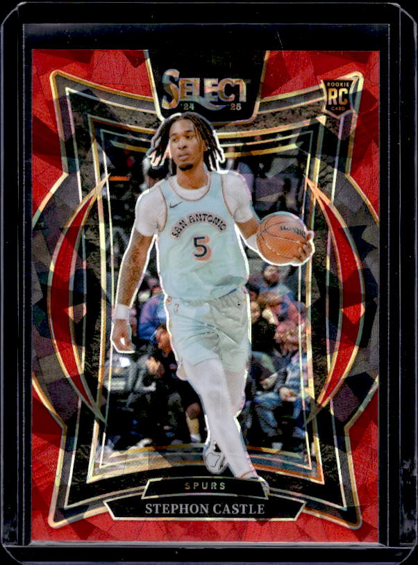 2024-25 Panini Select #72 Stephon Castle Red Cracked Ice Prizm