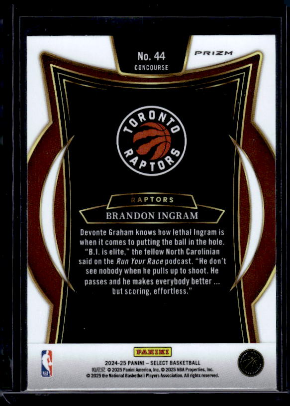 2024-25 Panini Select #44 Brandon Ingram Red Cracked Ice Prizm