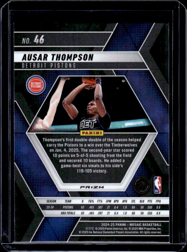 2024-25 Panini Mosaic #46 Ausar Thompson Silver