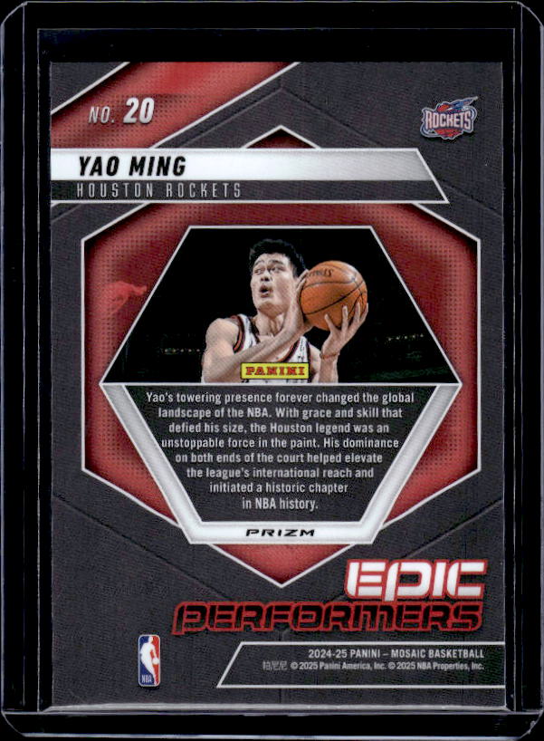2024-25 Panini Mosaic #20 Yao Ming Epic Performers Mosaic Green