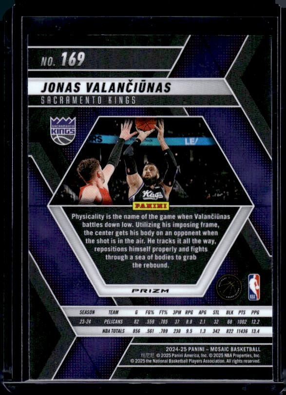 2024-25 Panini Mosaic #169 Jonas Valanciunas Base Mosaic
