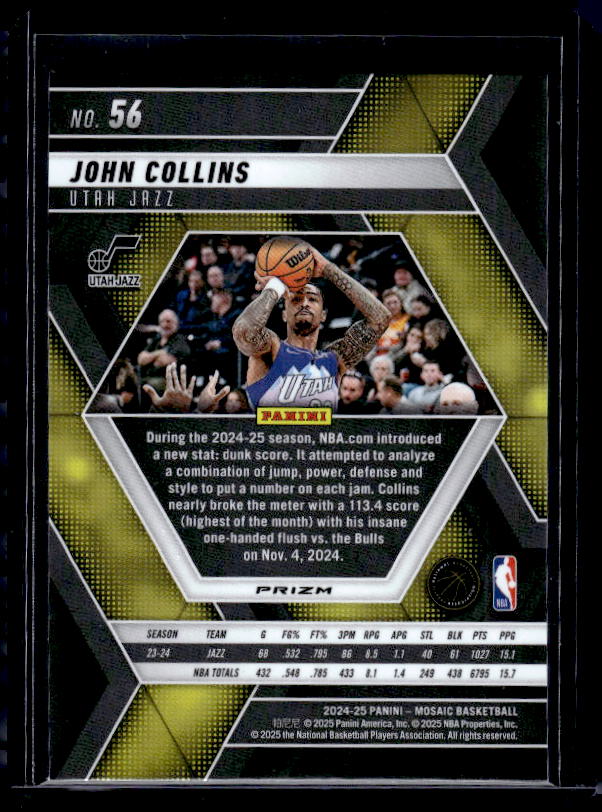 2024-25 Panini Mosaic #56 John Collins Green Mosaic