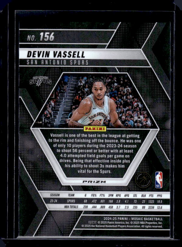 2024-25 Panini Mosaic #156 Devin Vassell Base Mosaic