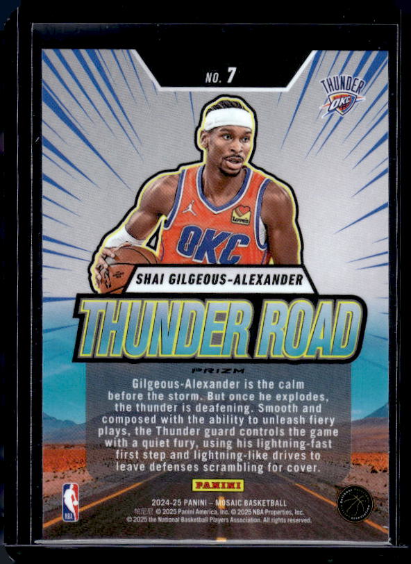 2024-25 Panini Mosaic #7 Shai Gilgeous-Alexander Thunder Road Mosaic Green