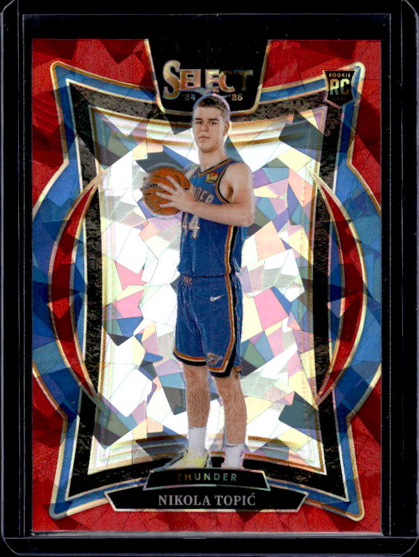 2024-25 Panini Select #89 Nikola Topic Red Cracked Ice Prizm