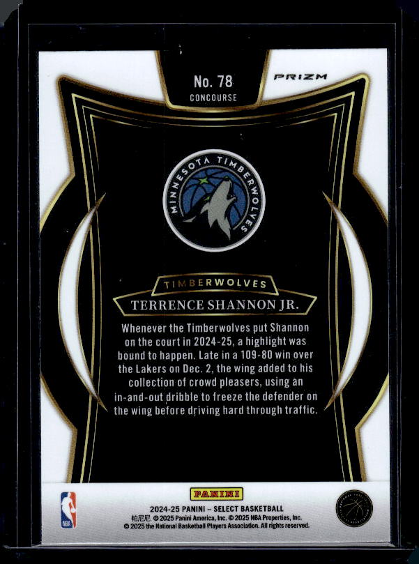 2024-25 Panini Select #78 Terrence Shannon Jr. Red Cracked Ice Prizm
