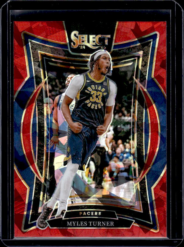 2024-25 Panini Select #4 Myles Turner Red Cracked Ice Prizm