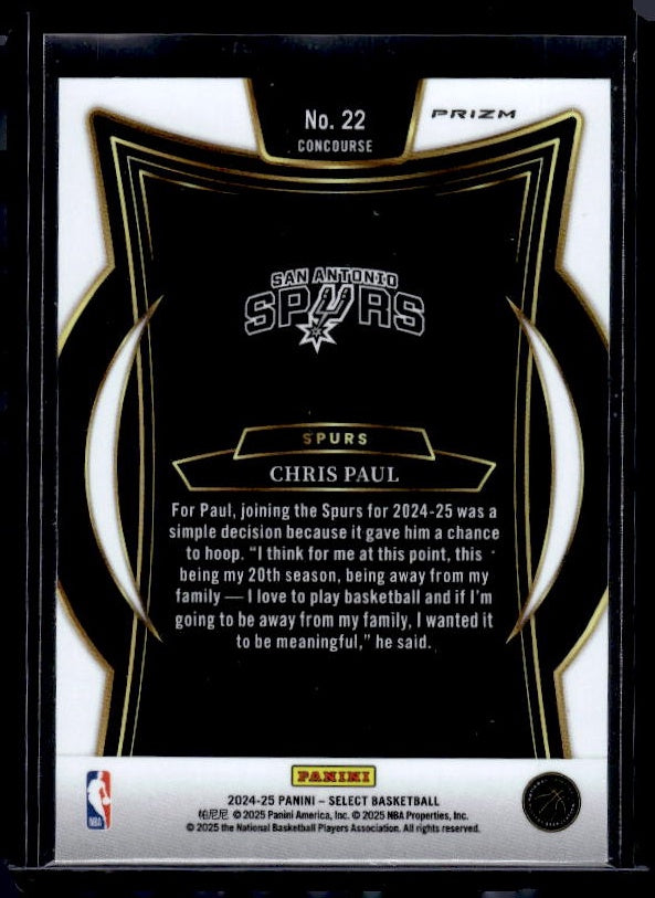 2024-25 Panini Select #22 Chris Paul Red Cracked Ice Prizm