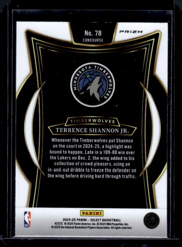 2024-25 Panini Select #78 Terrence Shannon Jr. Green White Purple Prizm