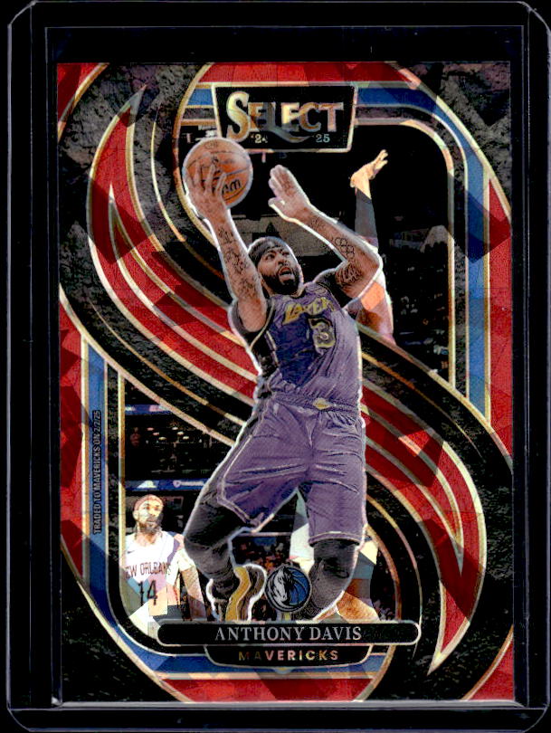 2024-25 Panini Select #149 Anthony Davis Red Cracked Ice Prizm