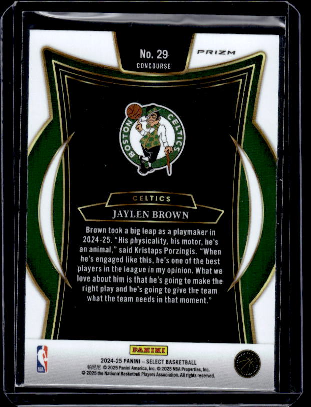2024-25 Panini Select #29 Jaylen Brown Blue Prizm