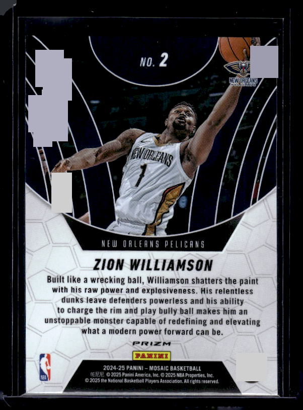 2024-25 Panini Mosaic #2 Zion Williamson Elevate Mosaic Green