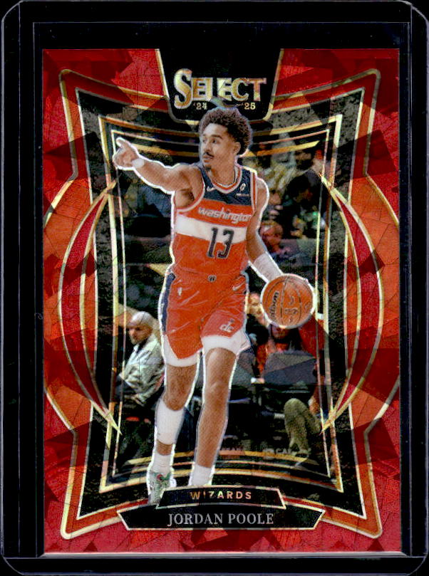 2024-25 Panini Select #17 Jordan Poole Red Cracked Ice Prizm