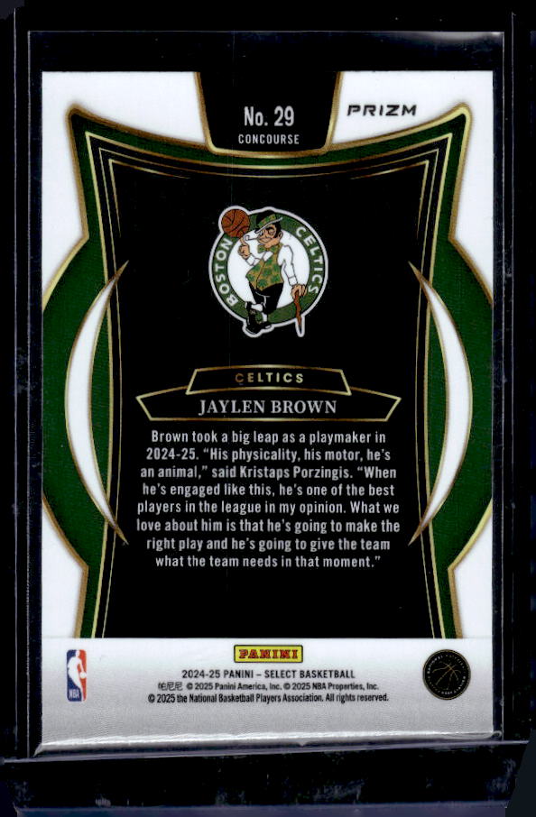 2024-25 Panini Select #29 Jaylen Brown Red Cracked Ice Prizm