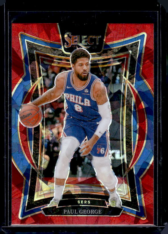 2024-25 Panini Select #37 Paul George Red Cracked Ice Prizm