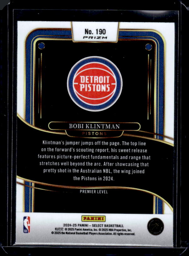 2024-25 Panini Select #190 Bobi Klintman Red Cracked Ice Prizm