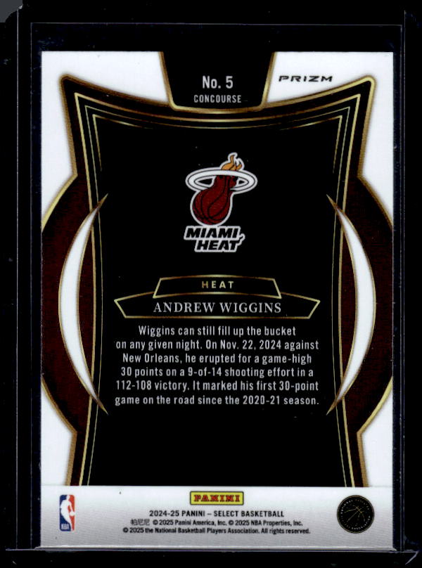 2024-25 Panini Select #5 Andrew Wiggins Blue Prizm