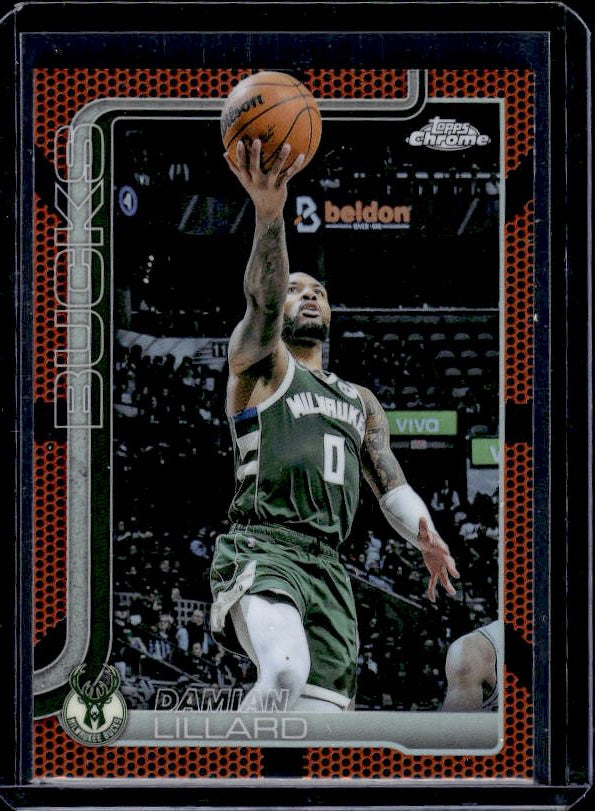 2025-26 Topps Chrome #153 Damian Lillard Basketball Refractor