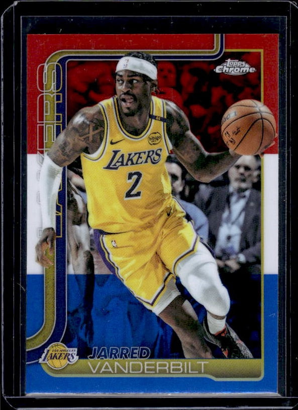 2025-26 Topps Chrome #154 Jarred Vanderbilt Red White and Blue Refractor