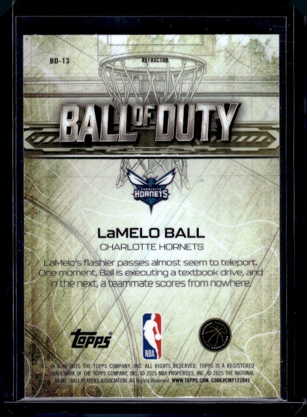 2025-26 Topps Chrome #BD-13 LaMelo Ball Ball of Duty Refractor