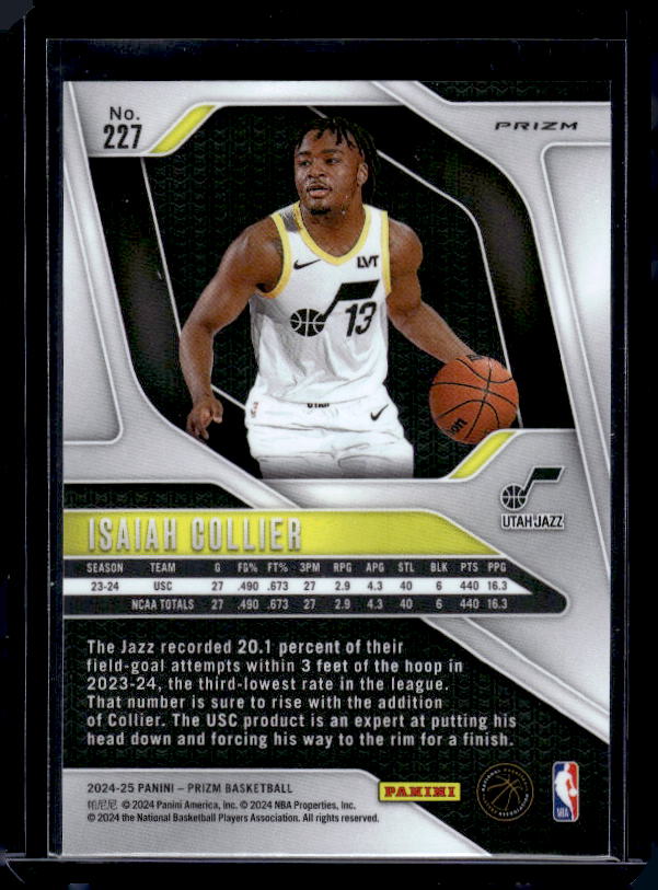 2024-25 Panini Prizm #227 Isaiah Collier Prizms Green